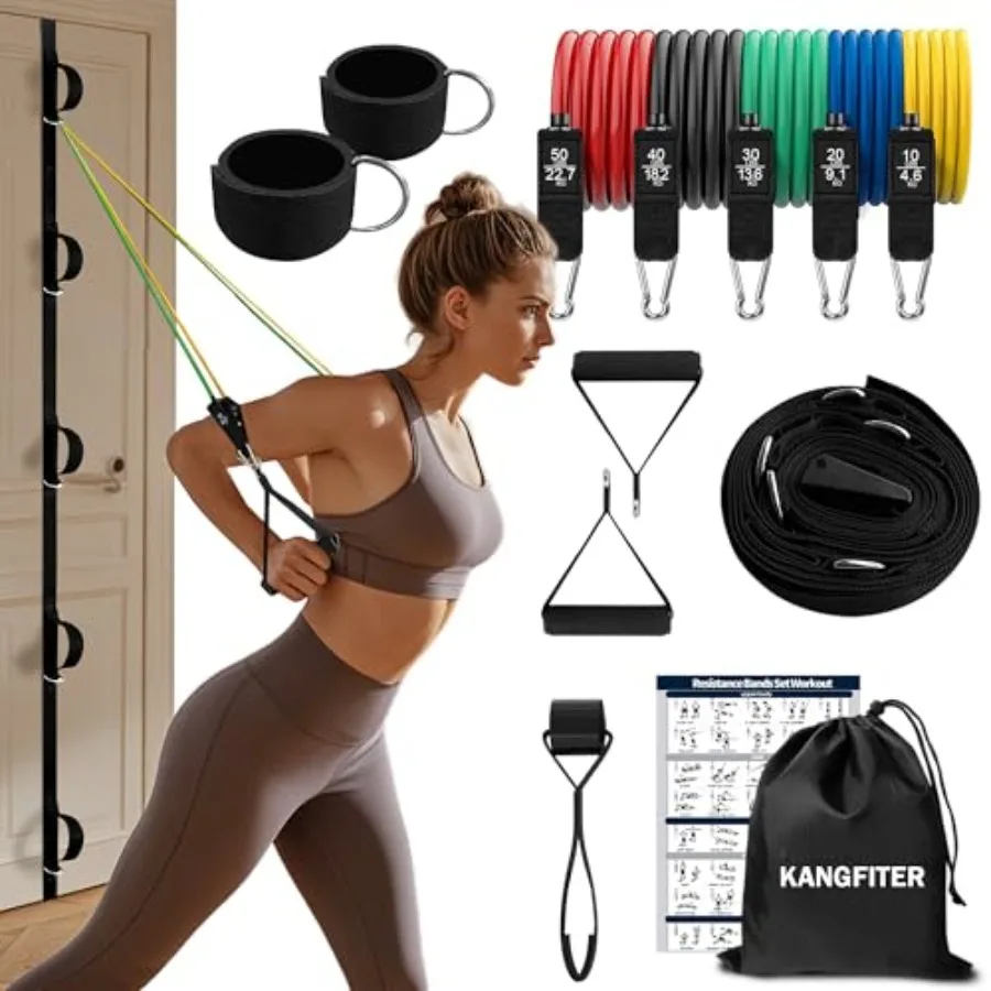 

Door Anchor Strap and Resistance Bands for Working Out with Handles, Strength Training Equipment Exercise Bands for Full Body W