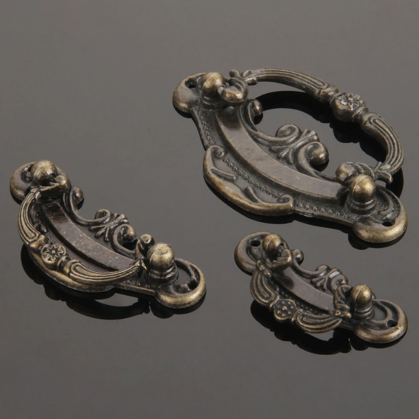 DRELD Antique Furniture Handle Vintage Drawer Cabinets Knobs and Handles Door Cupboard Handles Kitchen Pull Furniture Fittings