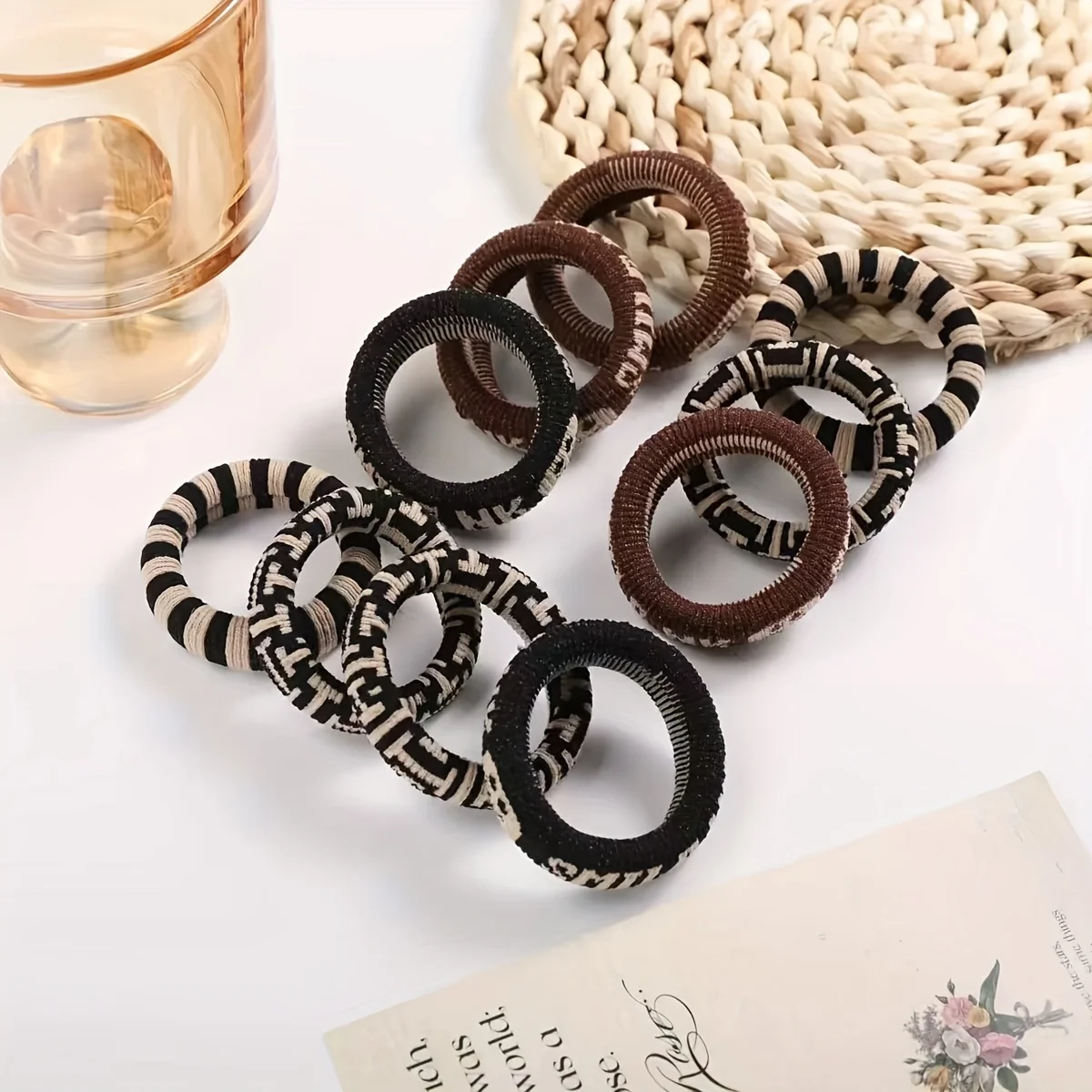 

4pcs High Elastic Hair Tie Set, Suitable for Women's Ponytail Holders & Hair Bands - Elegant Sweet Solid Color Hair Balls
