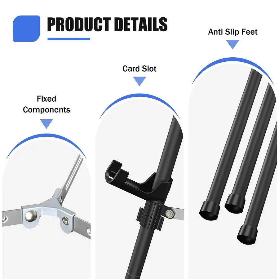 حامل للعلامة، حامل معدني محمول 63 لعلامة الزفاف، حامل فني قابل للتعديل للعرض مع حقائب محمولة باللون الأسود، 4