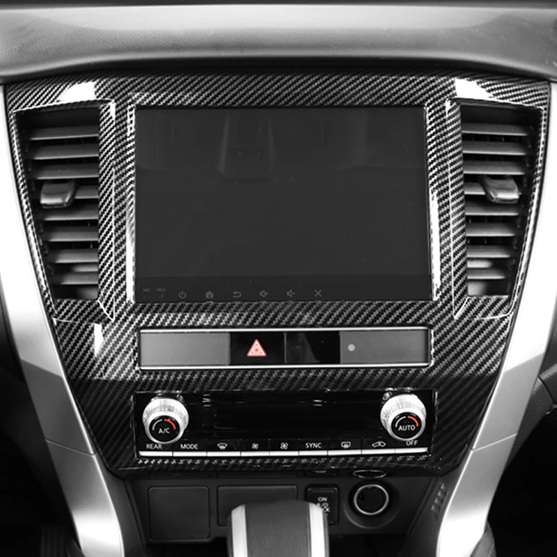 For Mitsubishi Pajero Sport QF 2020-2022 Car Accessories Carbon Fiber Style Gear Shift Panel Center Console Cover Trim Frame