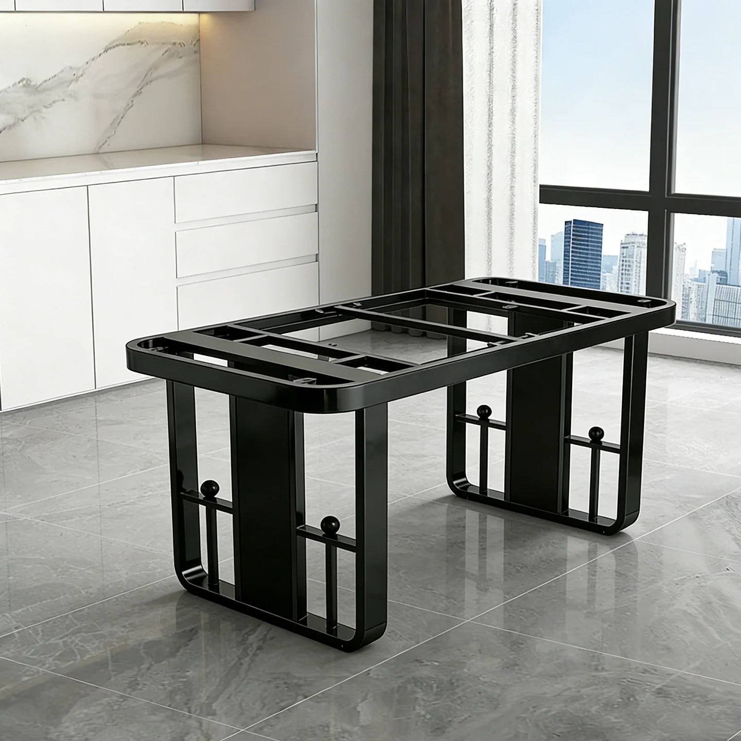 Simple and light luxury stainless steel table legs, tea table stand base, desk legs, marble slate, dining table stand