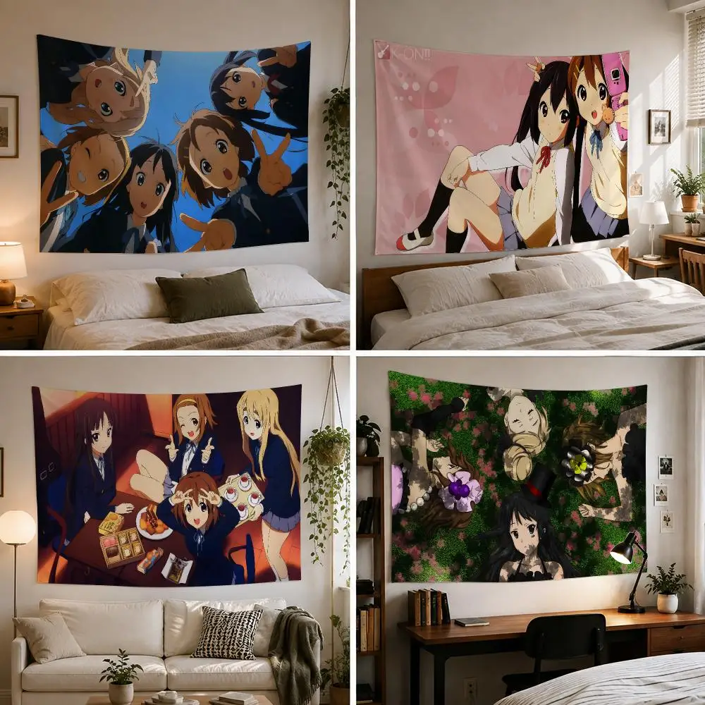 Anime k-K-ON Tapestry Custom Living Bedroom Party Dormitory interior Wall bohemian Decoration Attached clip