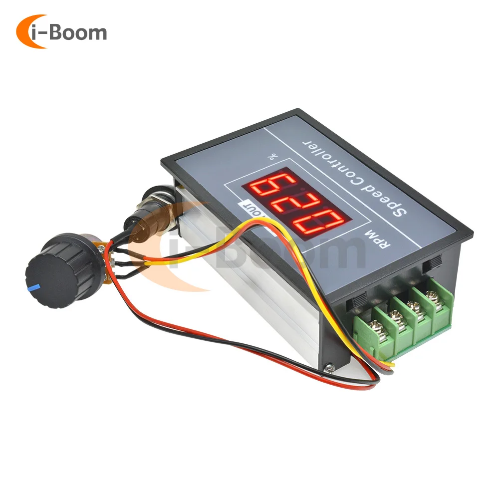 30A Cyfrowy regulator prędkości obrotowej silnika PWM DC 6V 12V 24V 48V Nieskończenie Regulacja częstotliwości przycisku przełącznika
