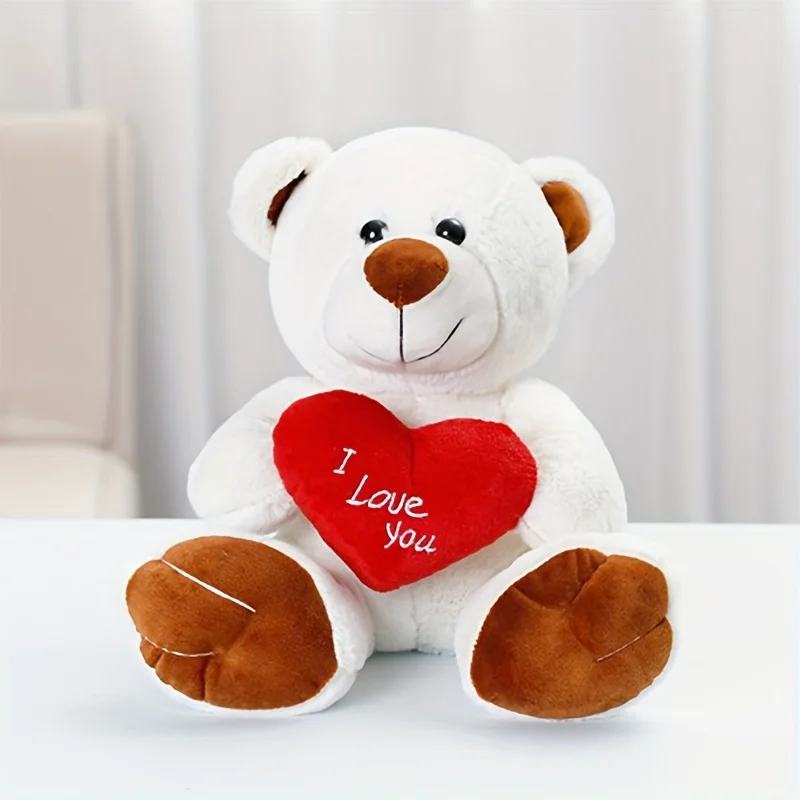 1PC Adorable Cartoon Rose Teddy Bear Doll Pillow - Perfect Plush Toy for Valentine\'s Day & Weddings!Mother\'s Day gift