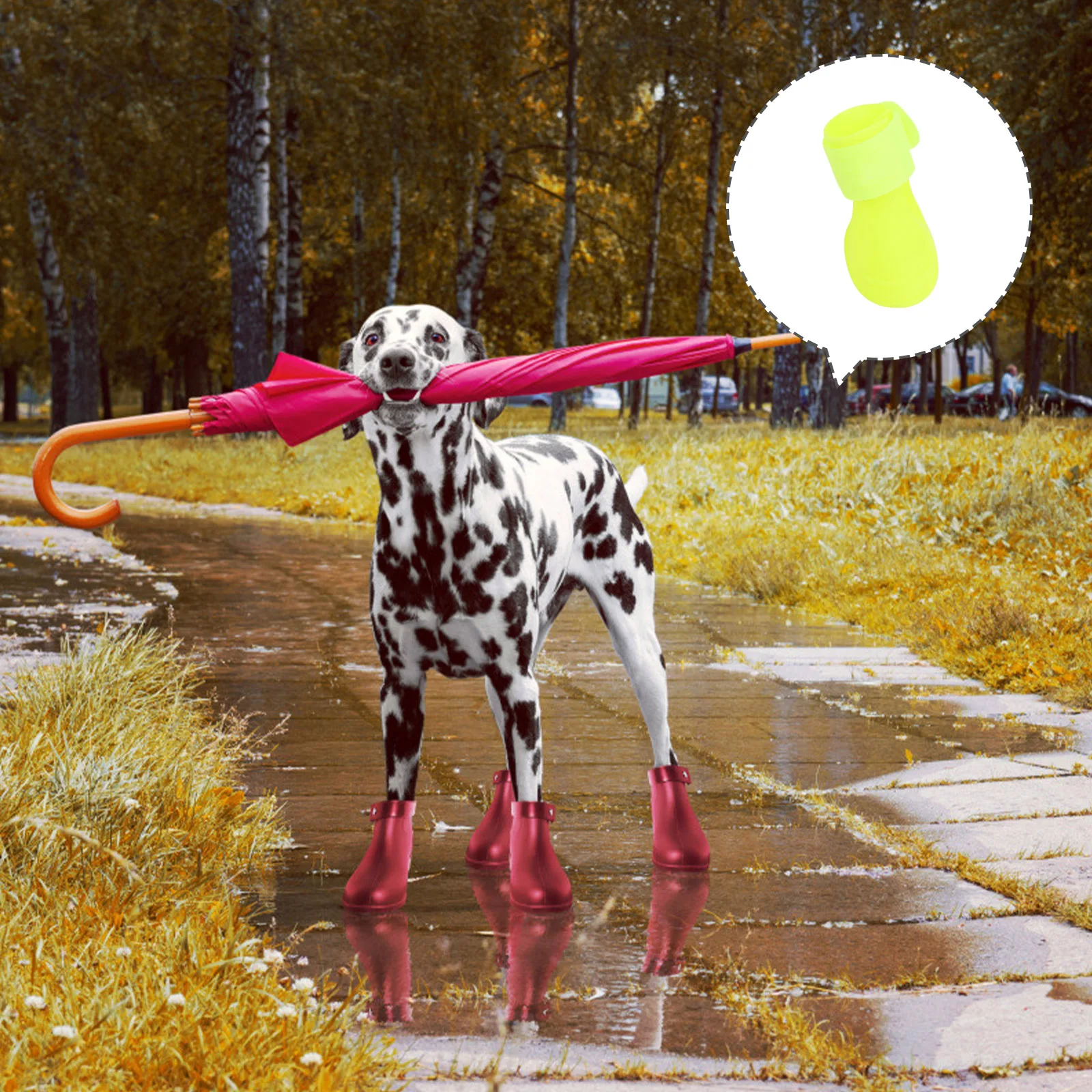 

Pet Dog Puppy Anti-Slip Rain Boots Waterproof Shoes Pvc Material Protection Easy On Off Hook Loop Comfortable