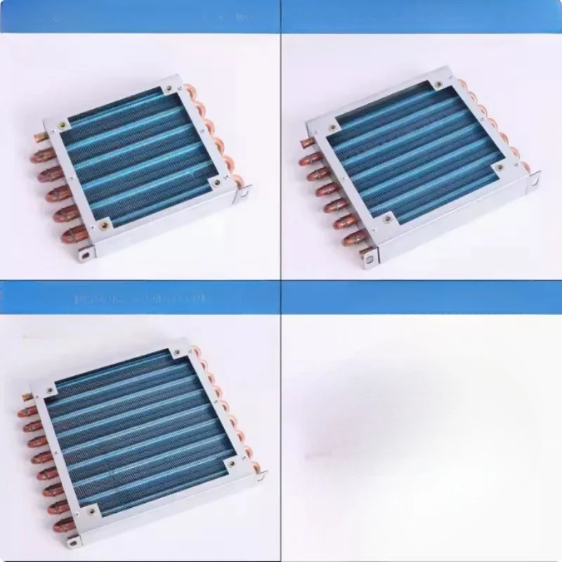 Small shell condenser radiator refrigerator freezer air-cooled water-cooled aluminum fin and copper tube heat exchanger with fan