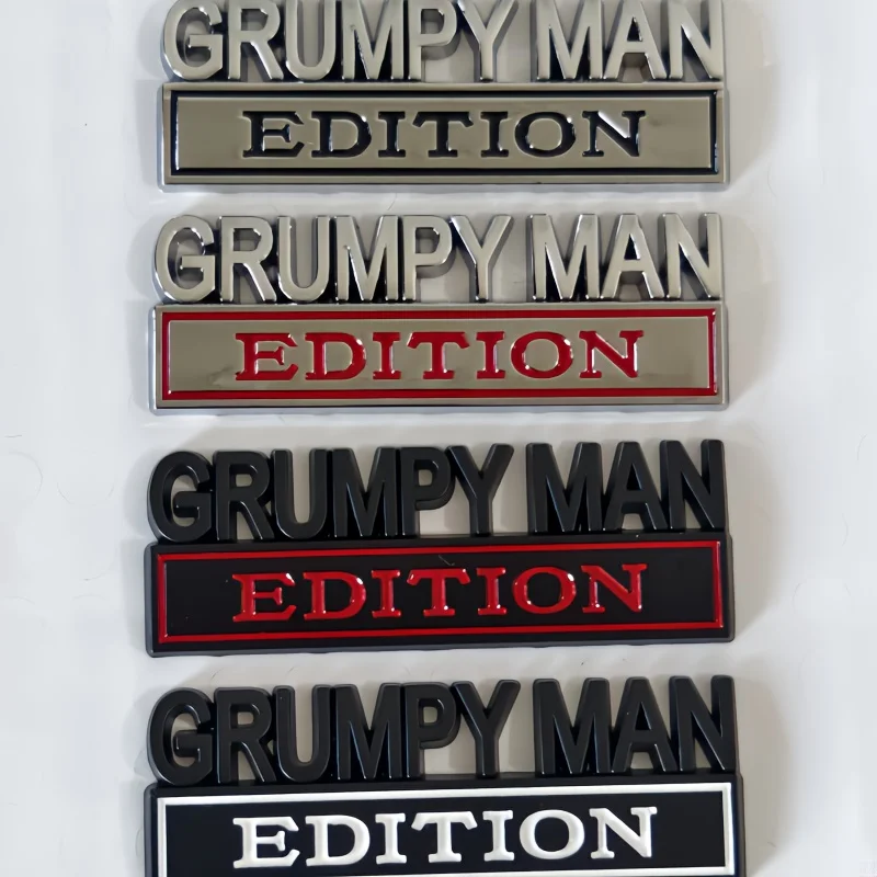 

1 шт. GRUMPY for Man EDITION 3D металлические наклейки на значки автомобиля — подходят для автомобилей, грузовиков, внедорожников — прочные аксессуары с логотипом автомобиля