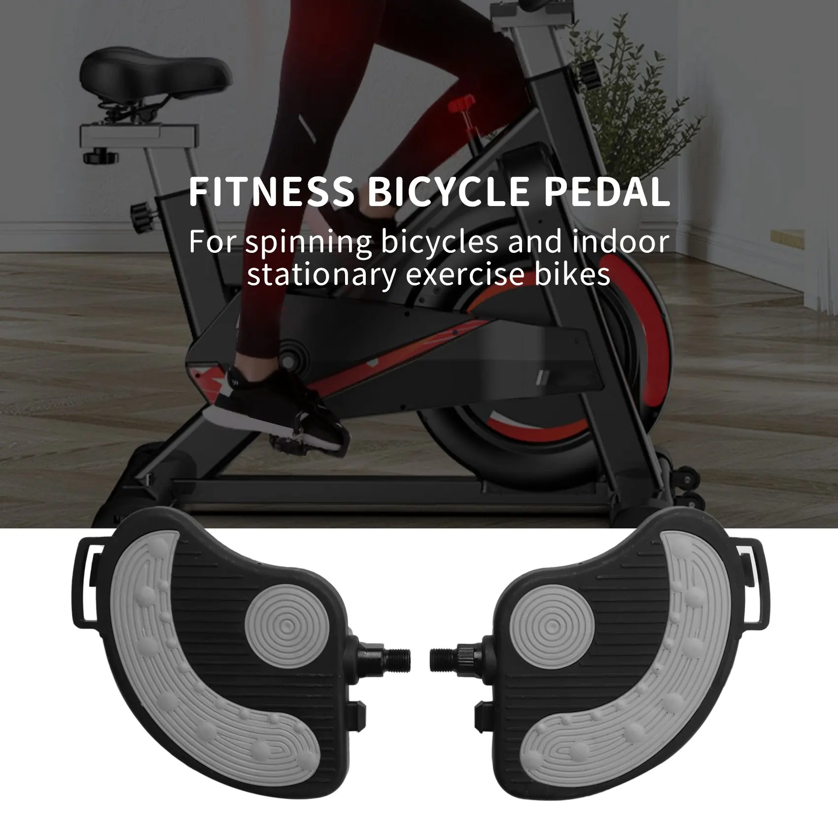 دواسات دراجة تمرين A26P مع أشرطة للدراجة الدوارة ودراجة التمرين الثابتة الداخلية، 1/2 بوصة