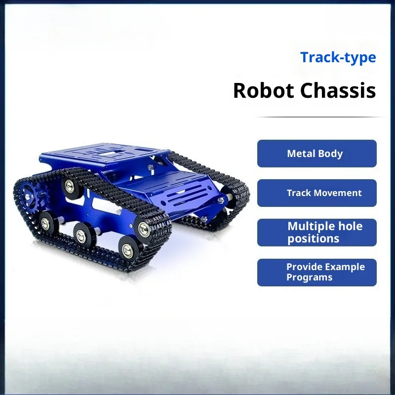 Robot Tank Chassis, DIY Smart Car, DC Motor Metal Aluminum Alloy Tracked Vehicle Body