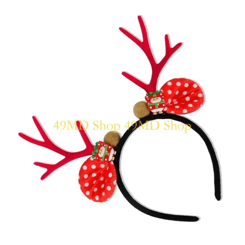 49MD Reindeer Antler Hairband Women Makeup Performances Headband for Christmas Party Photography Hair Accessories