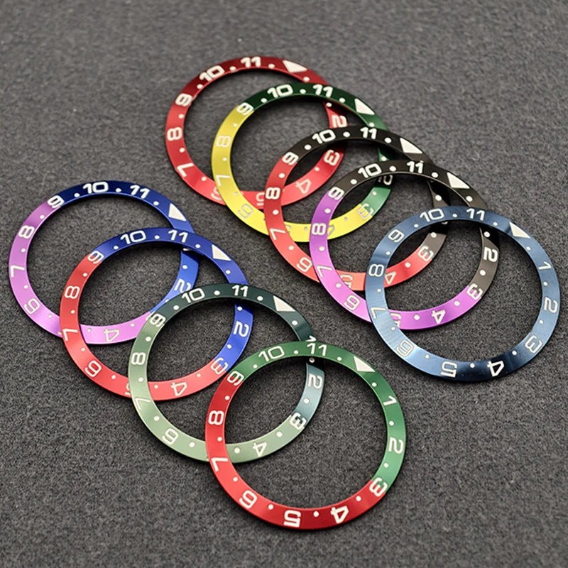 

38×30.7mm Curved Aluminium Bezel Insert Ring Fits SKX007 SKX009 SRPD GMT SUB Watch Case NH35 NH36 Movement Men Watch Refit Parts