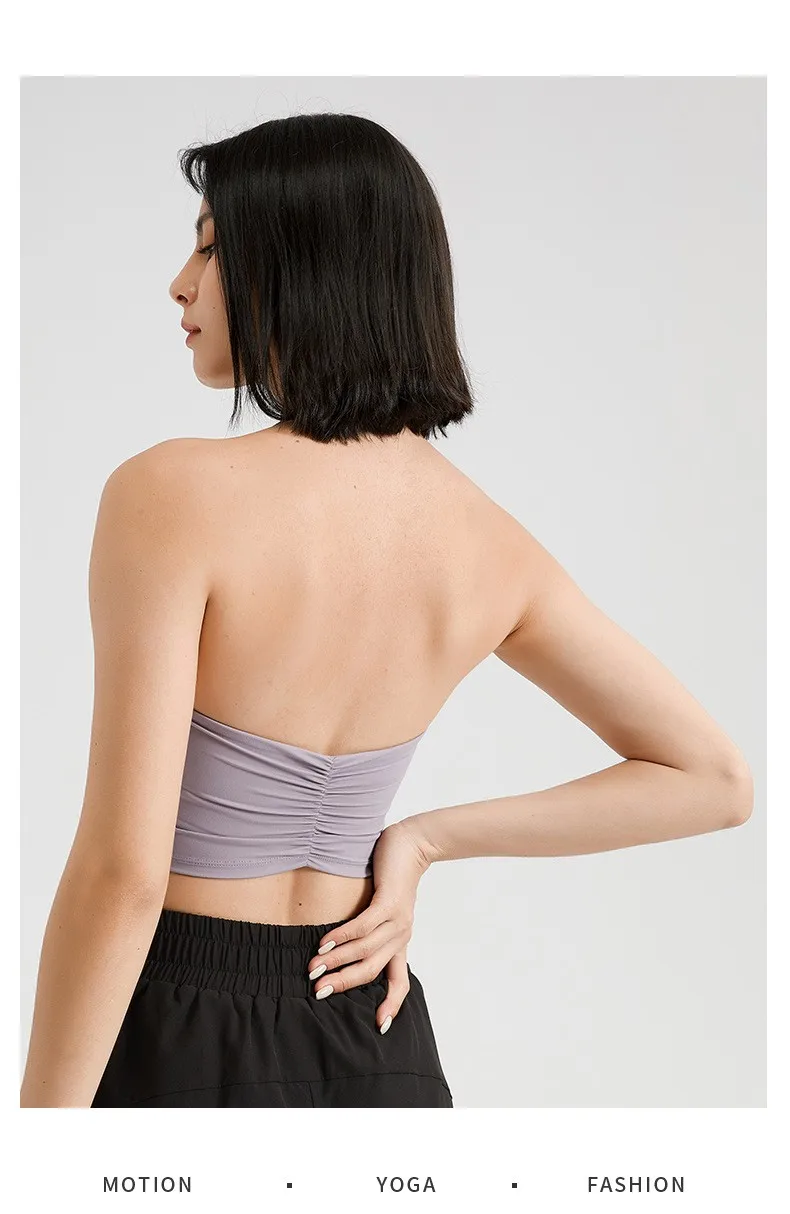 Sexy Neckholder-Gepolstertes Yoga-Top für Damen, Rückenfreies Gym-Crop-Top, Fitness-BH, Atmungsaktive Workout-Oberteile, Sport-BHs – Detail 16