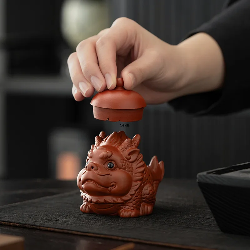 

Fish Transforms Into Dragon Purple Clay Tea Pet Ornament Premium Can Be Cultivated Personalized Tea Play Tea Table Tea Tray