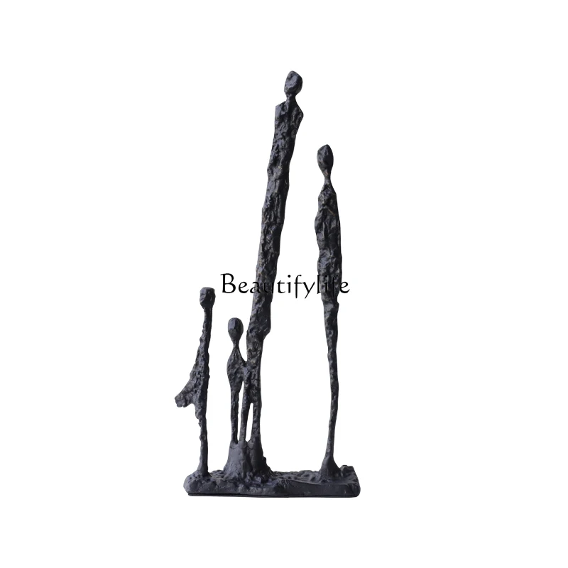

Modern abstract family of four figure art sculpture ornament living room entrance study wrought iron