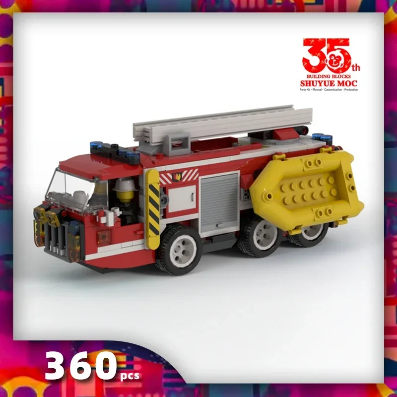 

symoc Simulation City Firefighter Rescue Engineering Vehicle Movable Building Block Fire Truck Model Kit Children Assembled