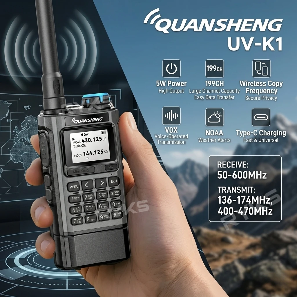 Outdoor Adventure Uva - QUANSHENG UV-K1 Dual Band Walkie Talkie