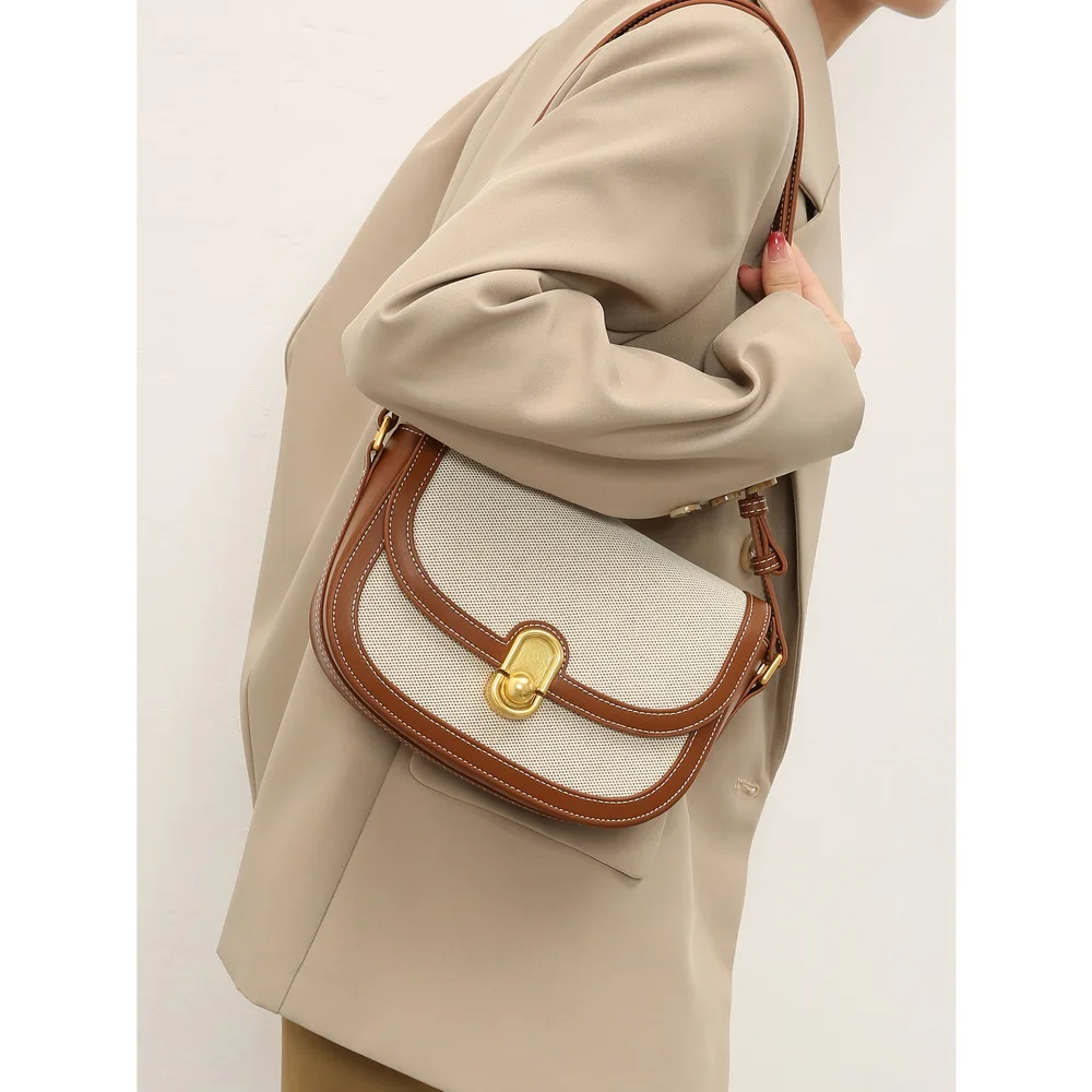 This Year\'s New Niche Bag Female Light Luxury Retro Single Shoulder Crossbody Saddle Bag Trend Luxury Designer Handbag