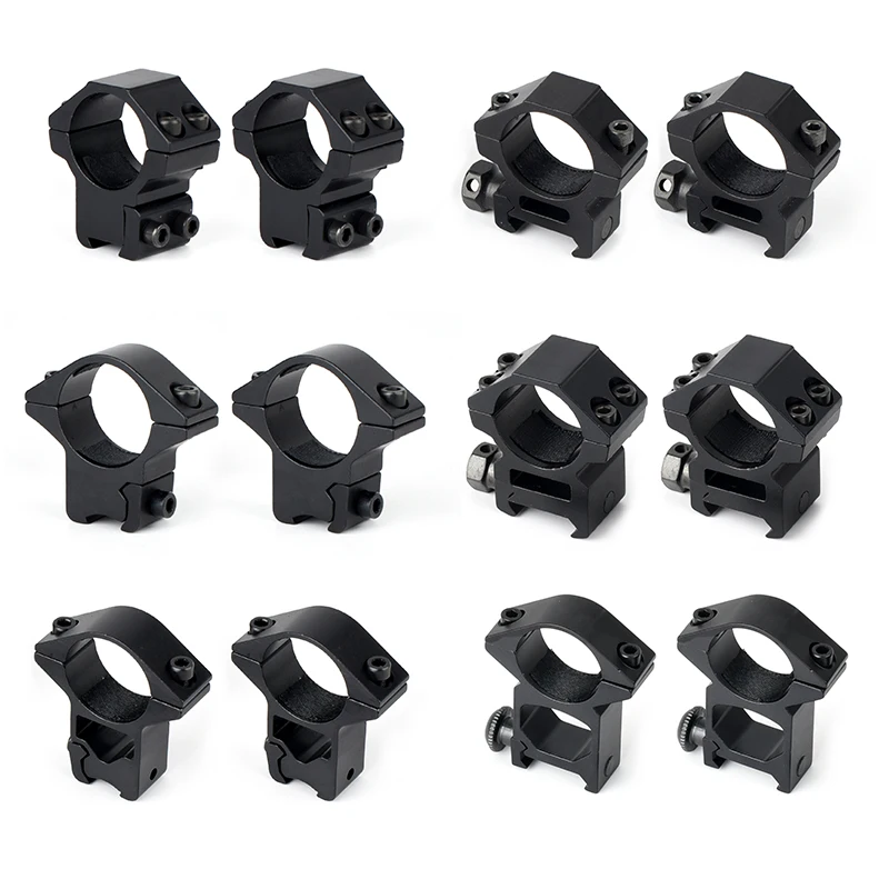 Tactical Rifle Mount Ring Diameter Width 30mm/25.4mm Hunting Scope Rings 11mm/20mm Rail High Low Profile Scope Retainer 2PCS/Set