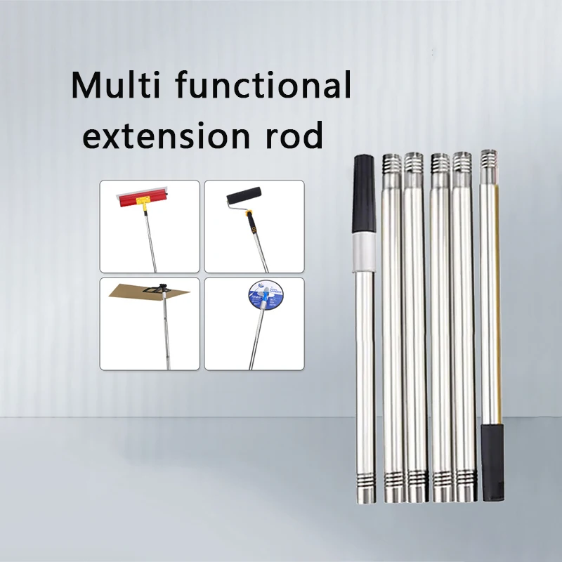 2.2m Extension Rod Split Detachable Portable Extension Rod Cleaning Stainless Steel Roller Brush