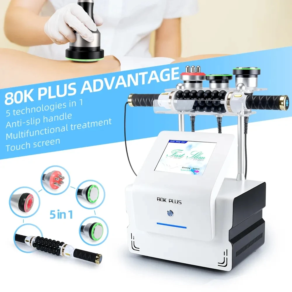 

80K Lipo Cavitation Ultrasonic Vacuum 5 in 1 Slimming Radio Frequency Explosive Speed Grease Beauty Machine Face Skin Lifting