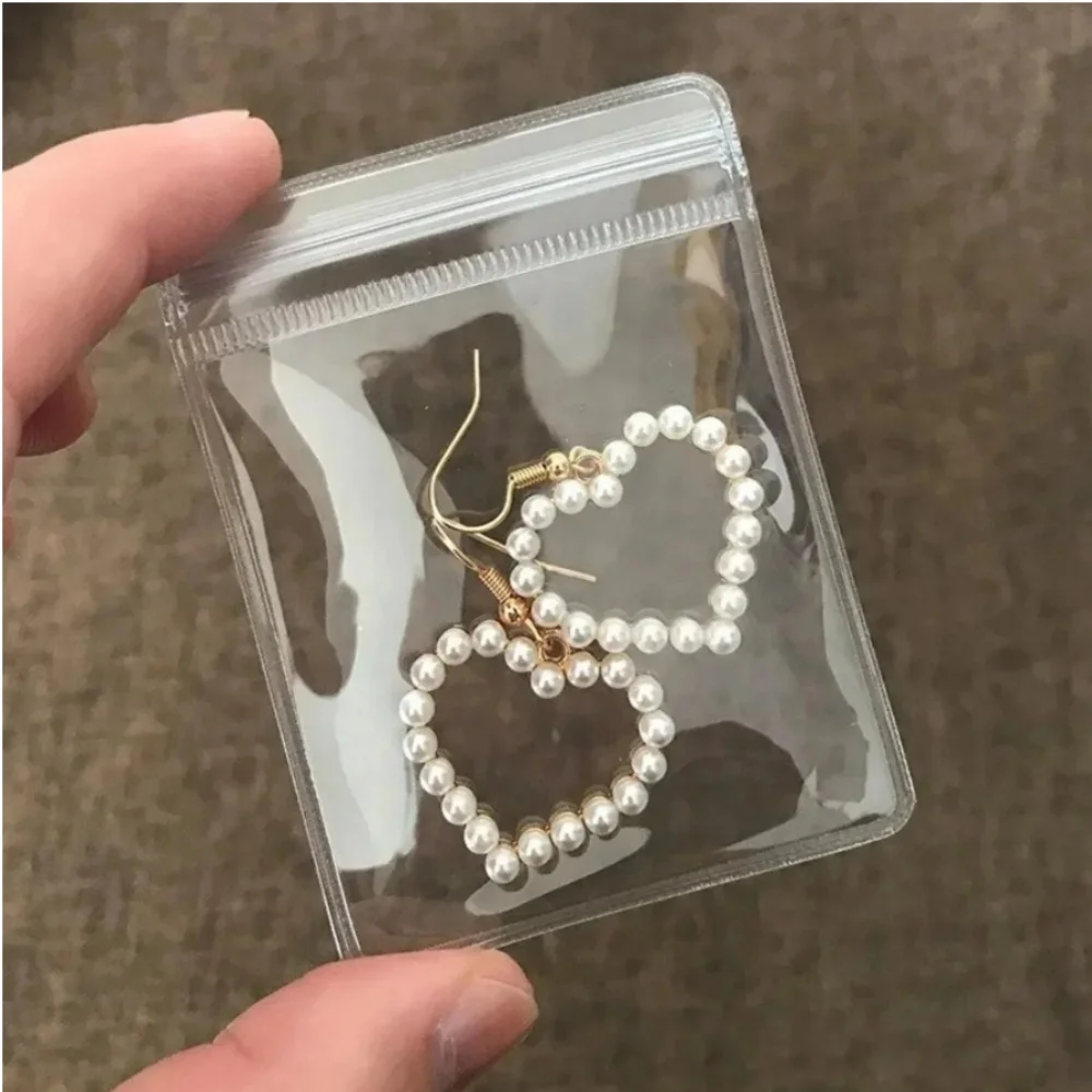 30Pcs Transparent PVC Jewelry Pouches Zip Storage Bag for Earring Necklace Jewelry Anti-Oxidation Display Packaging Bags
