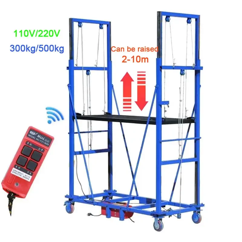 500kg 10m Electric Lifting Scaffold Mobile Folding Platform Decoration Home Multifunctional Elevator