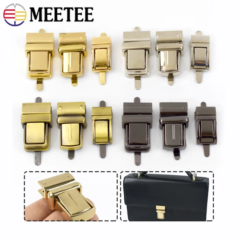 1/2/5Pcs Metal Bag Locks Snap Buckles Handbag Purse Decoration Replacement Lock Clasp DIY Leather Bags Hardware Accessories