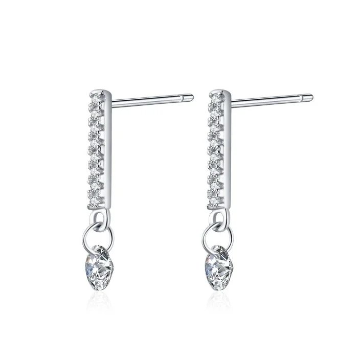 

Korean Light Luxury Diamond S925 Sterling Silver Fine Stud Women Earrings