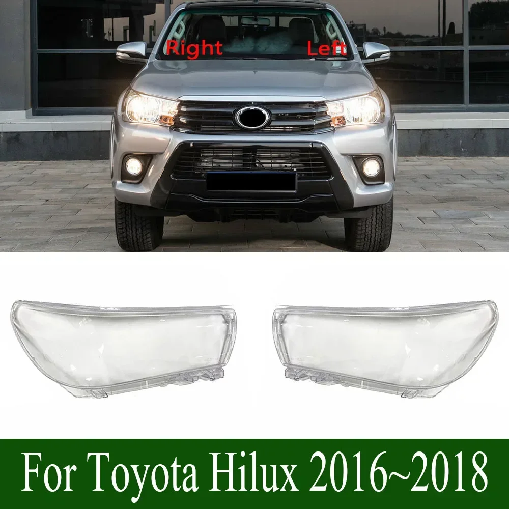 

For Toyota Hilux 2016~2018 Transparent Lampshade Lens Headlamp Cover Front Headlight Shell Lamp Shade Plexiglass