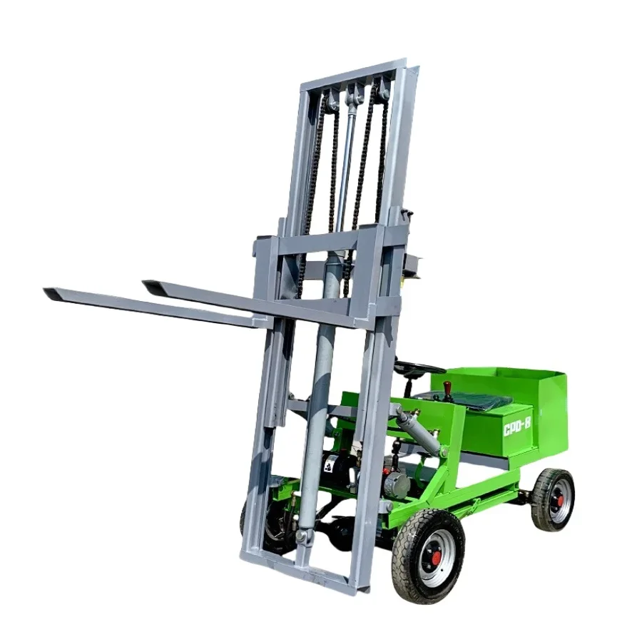 800kg Four-Wheeled Electric Ride-On Forklift Truck New Condition Simple Hydraulic Lifting Handling Retail Restaurant Industries