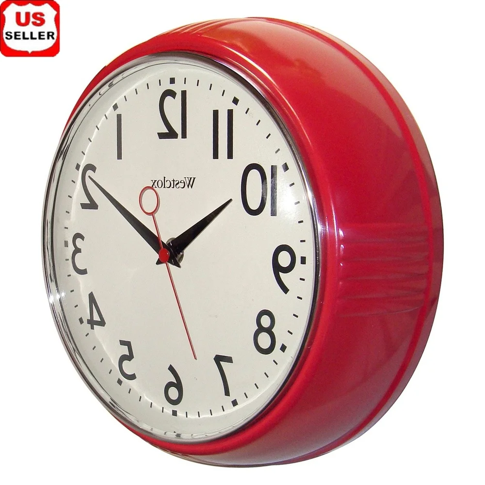 Retro 1950s Analog Wall Clock for Home Decor