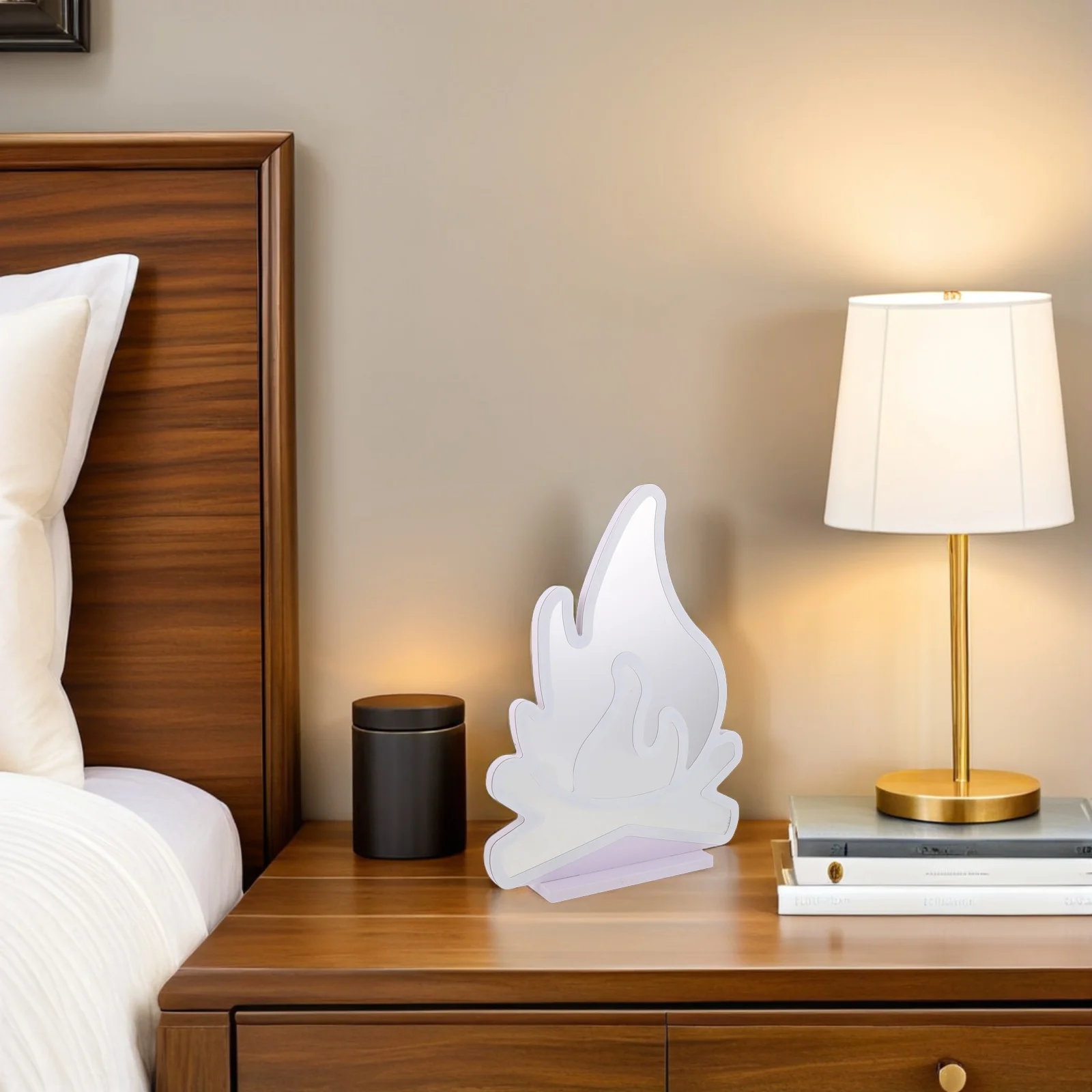 ضوء لهب نيون ثلاثي الأبعاد - مصباح تأثير حريق LED على الوجهين - ضوء ليلي لهب اصطناعي يعمل بمنفذ USB لغرفة النوم وديكور المنزل والحفلات #6