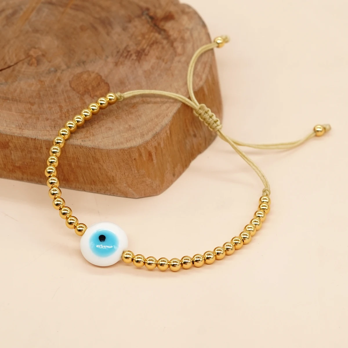 Go2boho Evil Eye Gold Bead Adjustable Friendship Bracelets For Women Beatiful Fashion Trendy Gift In Summer