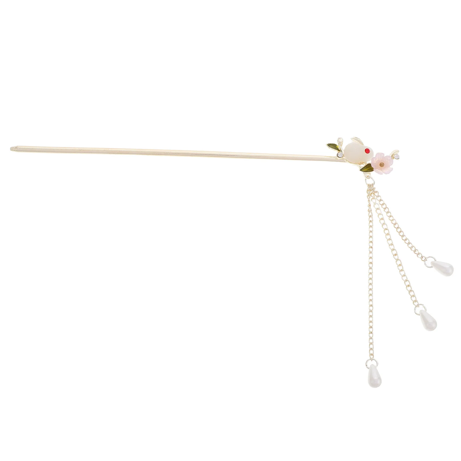 

Cute Rabbit Hairpin Tassel Girls Hanfu Accessories Ancient Style Hair Sticks Pins Cherry Blossom Clips Stick Asian Decorative