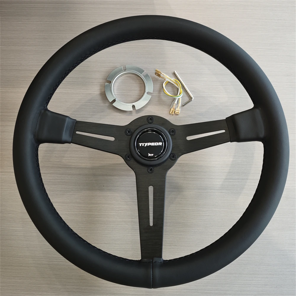 Universal 350mm 14-inch Sports Steering Wheel Microfiber Leather for Cars And Gaming Simulators