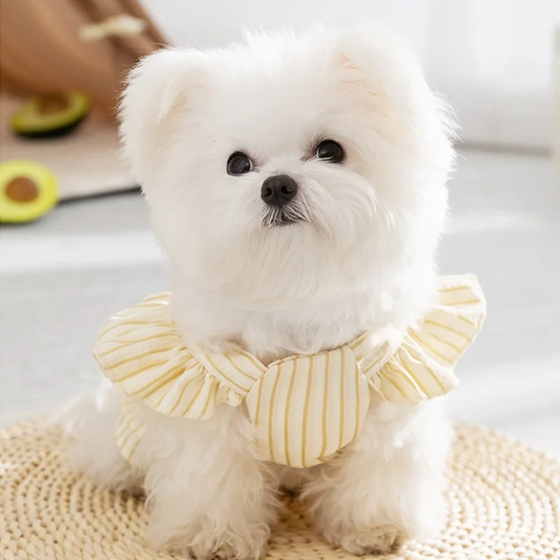 Pet Dog Princess Dress Summer Striped Dog Skirt Cute Soft Puppy Chest Strap Fashion Cat Dress Chihuahua Dog Clothes Pet Supplies