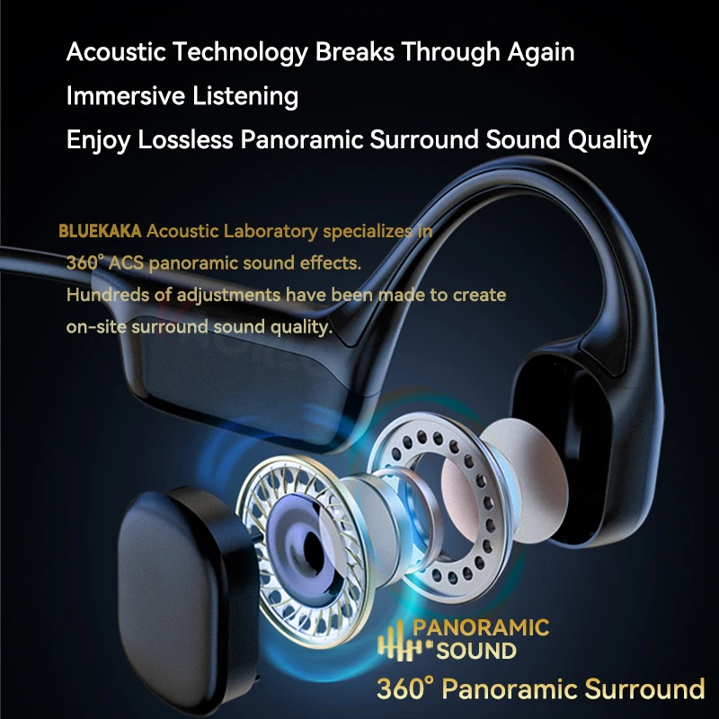 Nuevos auriculares originales de conducción ósea verdadera, inalámbricos por Bluetooth 5,4, IPX8, resistentes al agua, música, deportes, natación, llamadas HD