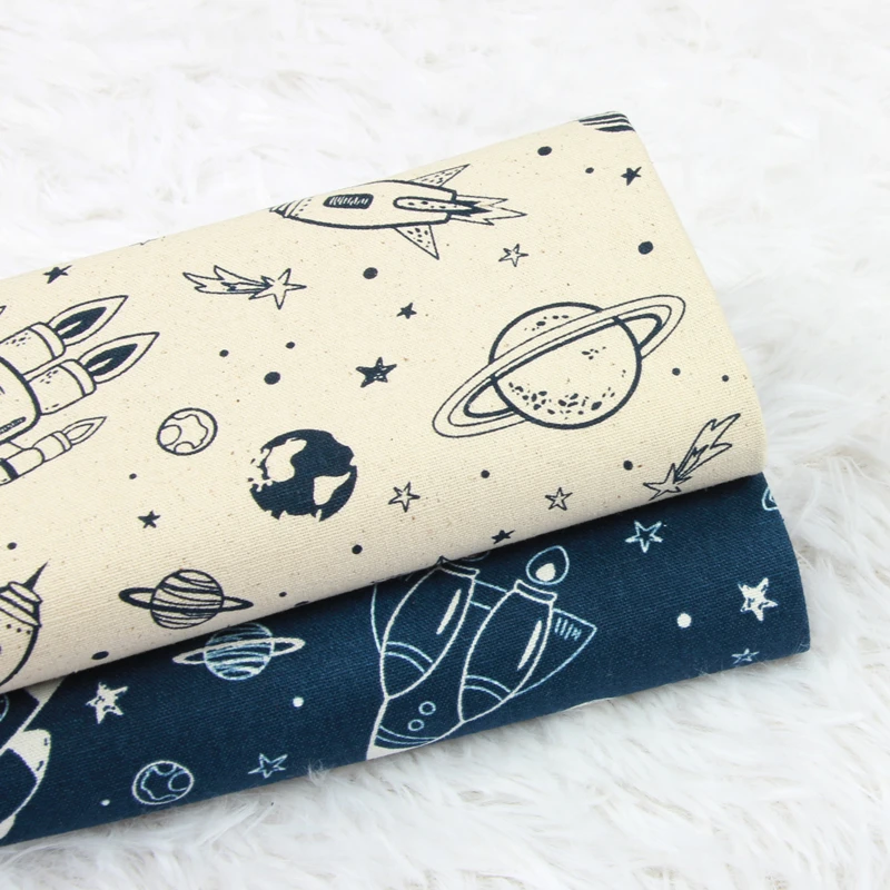 Thick 100% spaceship dots printed Cotton fabric Cloth DIY handmade sewing patchwork quilting baby sheet tissus tecido home decor