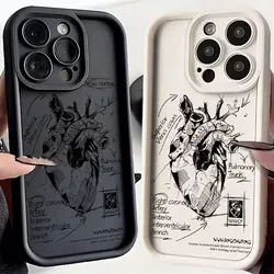 Original Heart Diagram Phone Case For OPPO Reno 2 3 4 5 6 7 7Z 8 8T 10 11 12 Pro Plus 4G 5G Soft TPU Back Cover