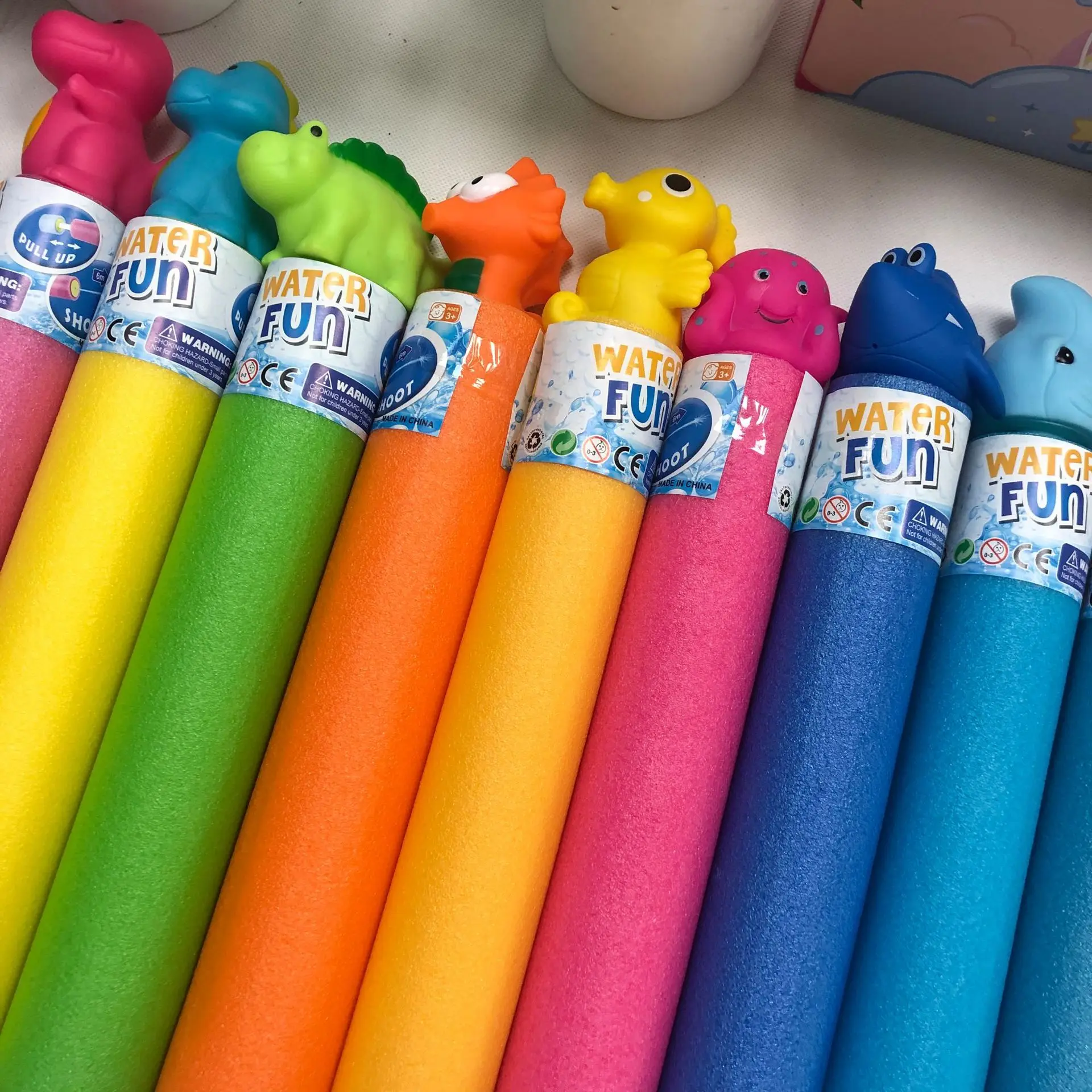 3 pièces/ensemble jouet d'eau de plage mousse longue pistolet à eau type de traction dinosaure licorne enfants EVA été piscine jouets de bain gicler d'eau