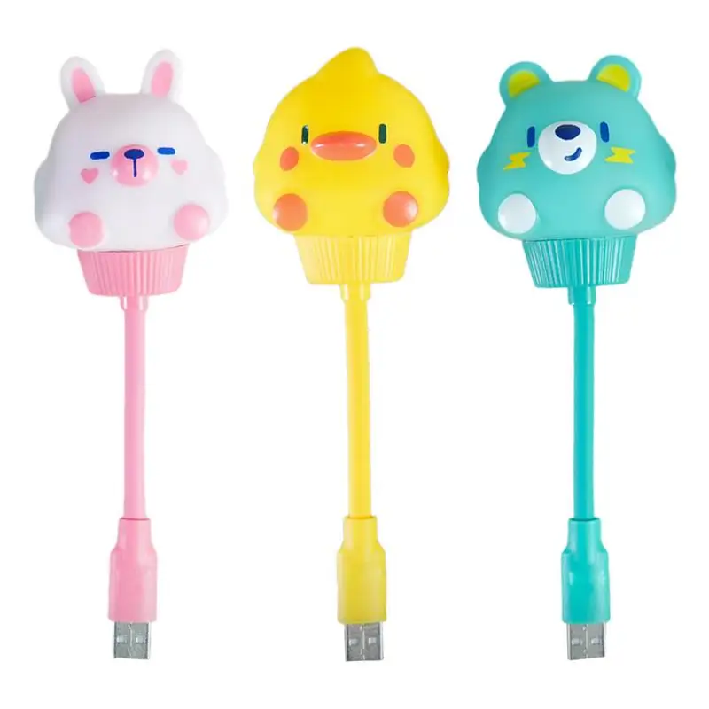 Nachtlampjes Led Oplaadbare Lamp Usb Cartoon Siliconen Voice Control Dier Lamp Plug In Creatief Omgevingslicht Voor Feest