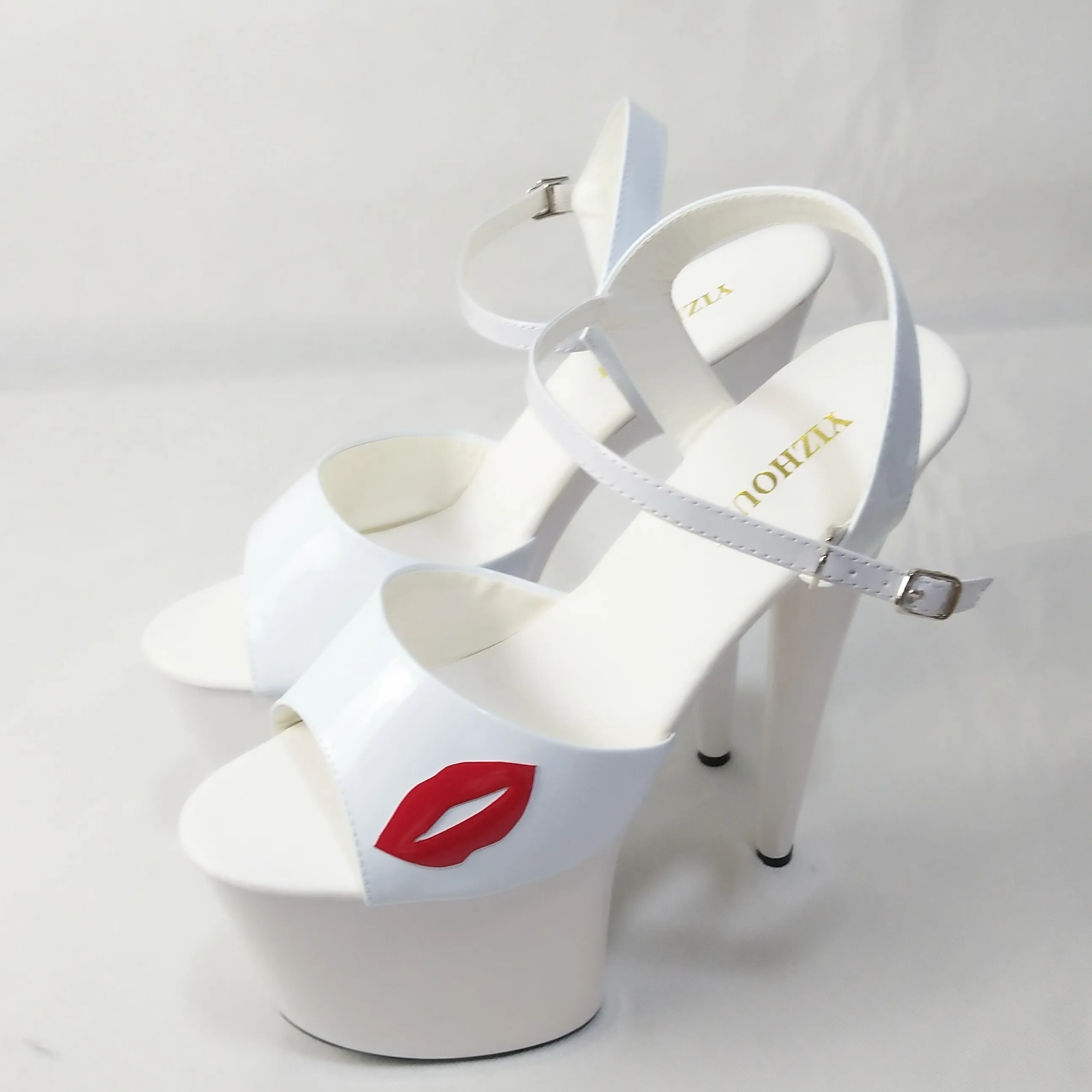 

20 cm high heel sandals, sexy club heels, 8 inch open toe stage white women's wedding banquet dance shoes