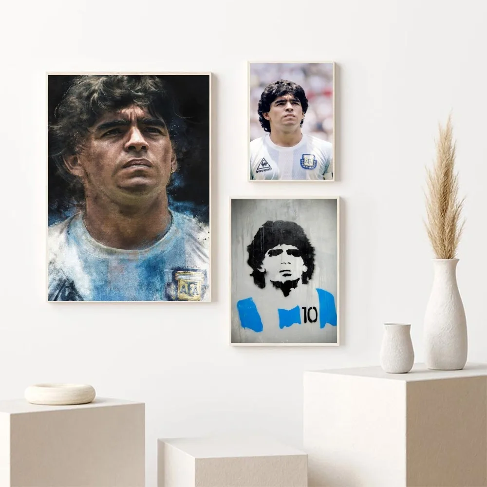 1pc Diego Maradona Poster Self-adhesive Art Poster Waterproof Paper Sticker Coffee House Bar Room Wall Decor