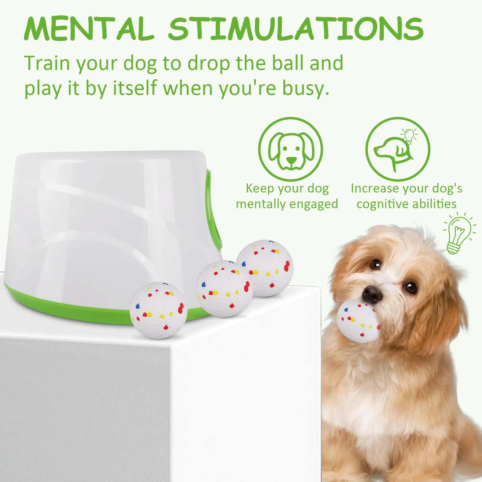 Imagen 6: Lanzador automático de bolas para perros, máquina de buscar perros, divertidos juguetes interactivos de lanzamiento de catapulta, 3 distancias de lanzamiento para perros pequeños a medianos
