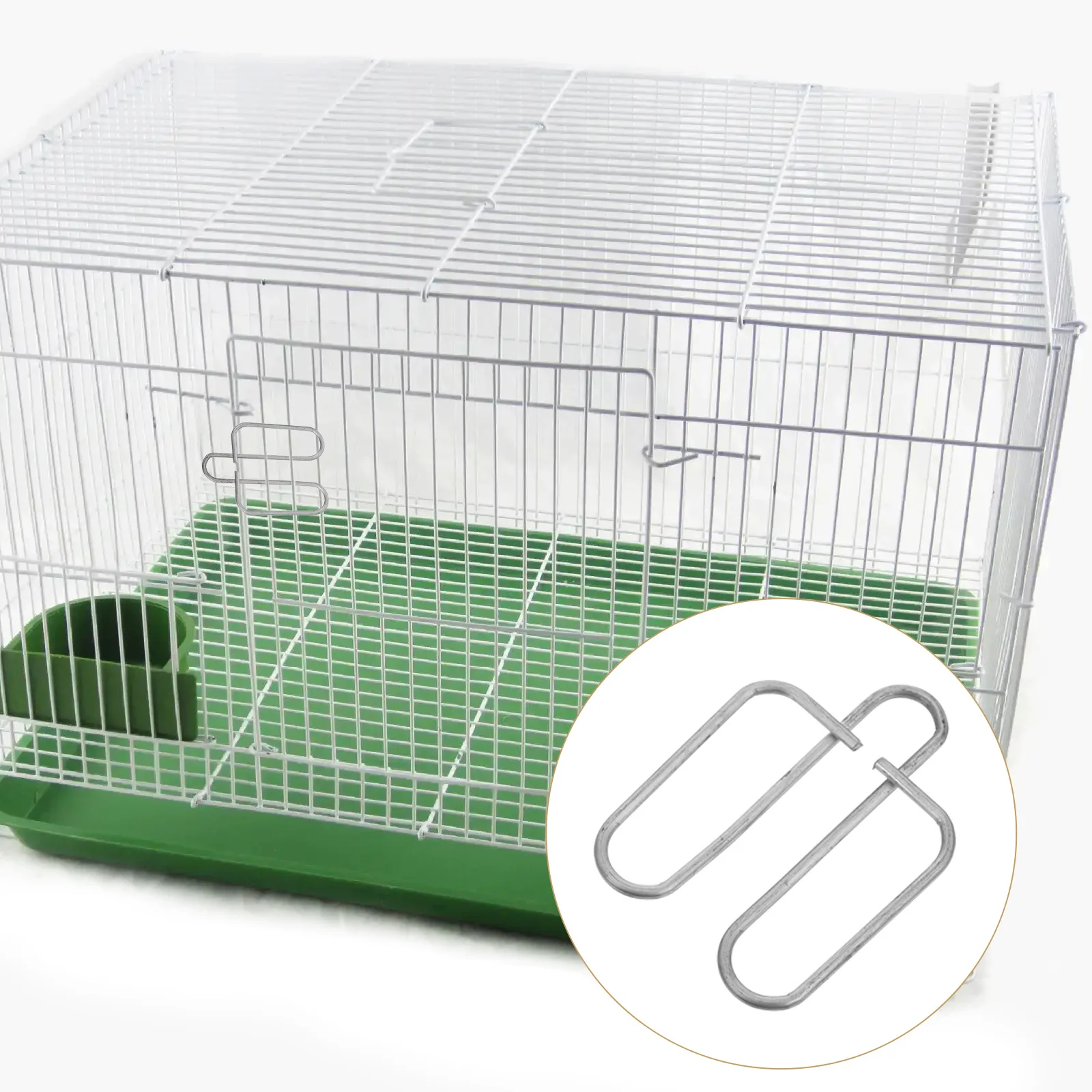 

20Pcs Galvanization Cage Feeding Box Fasteners Secure Spring Door Hook for Pet Cage Feeder Clip Rabbit Farming Breeding Base