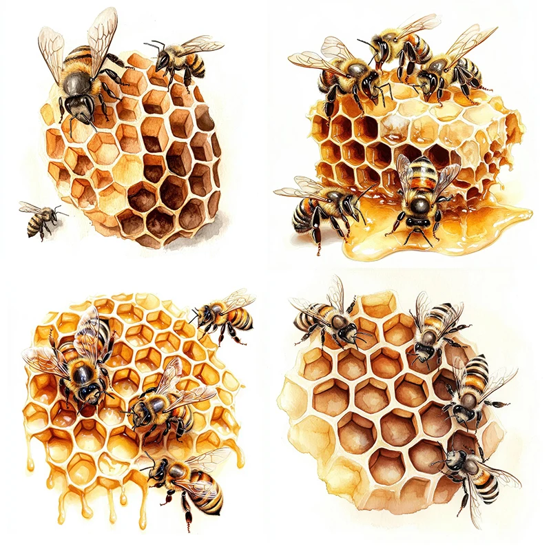 MT847# Bees and Honeycomb Toilet Stickers, Bright Bathroom for Home Decoration, Vinyl Decals, Art Wall Paper, Outdoor Indoor Use