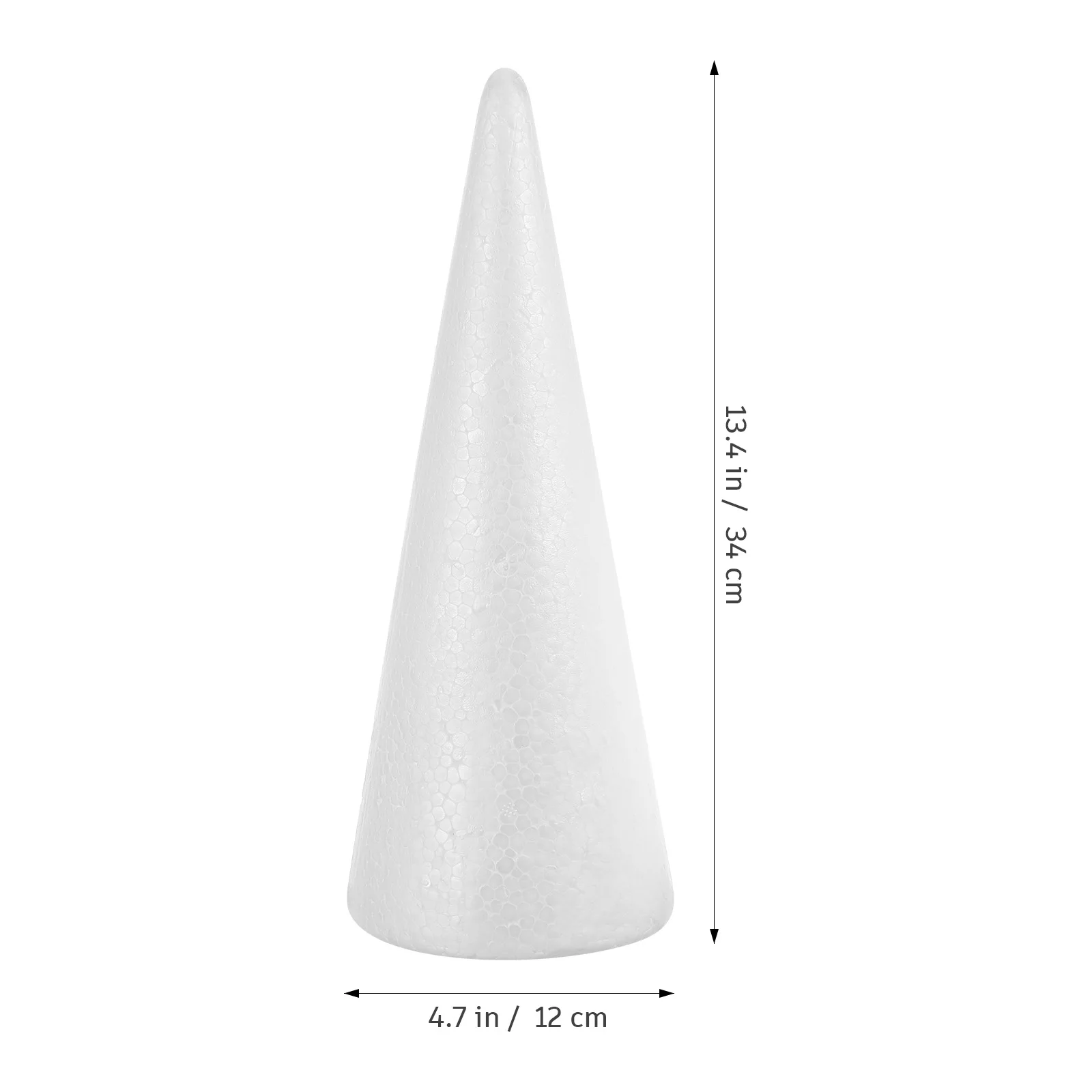 2 pçs feito à mão branco sólido cone crianças diy artesanato espuma cone acessório árvore de natal festa celebração festival decoração casa