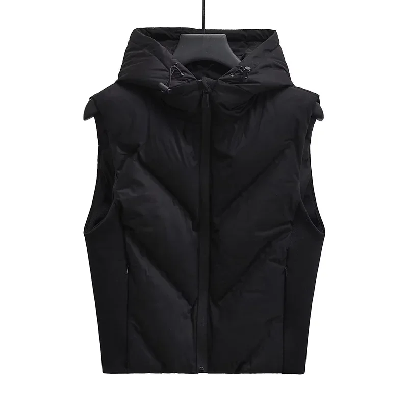 Women\'s Winter Cold Coat Short Hooded Vest Jacket Women Vintage Sleeveless Slim Top Casual Female Waistcoat Clothes Mujer