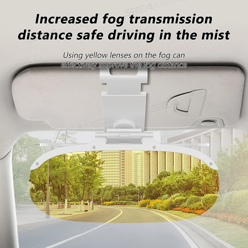 SEAMETAL Polarized Car Sun Visor Universal Flip-On Anti-Glare Sunshade UV-Blocking Car Sun Protection Goggle Night Vision Lens